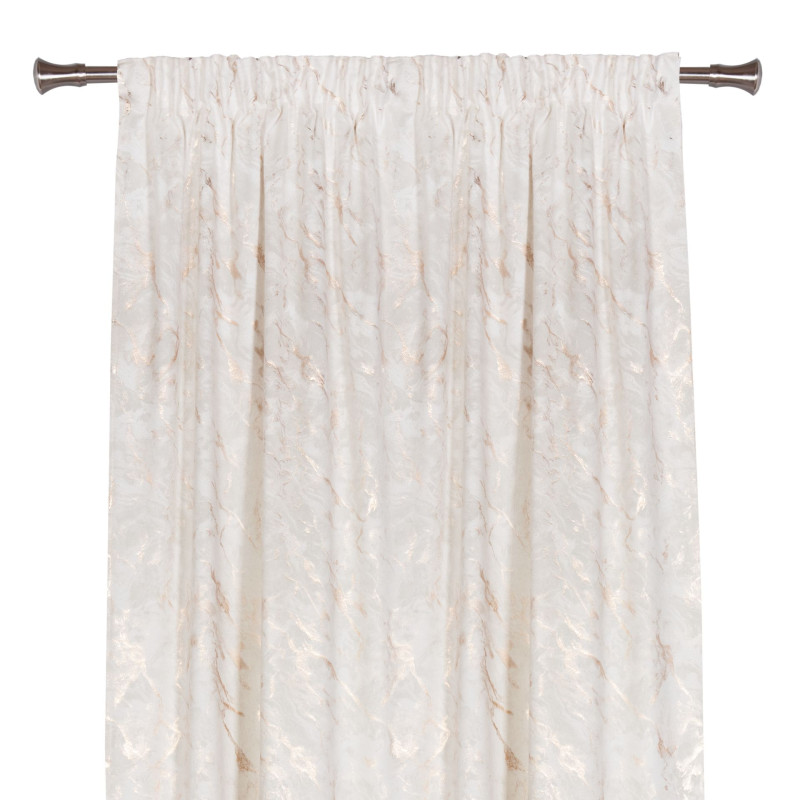 Zasłona z taśmą MARBLE 140x280cm, kolor beżowy