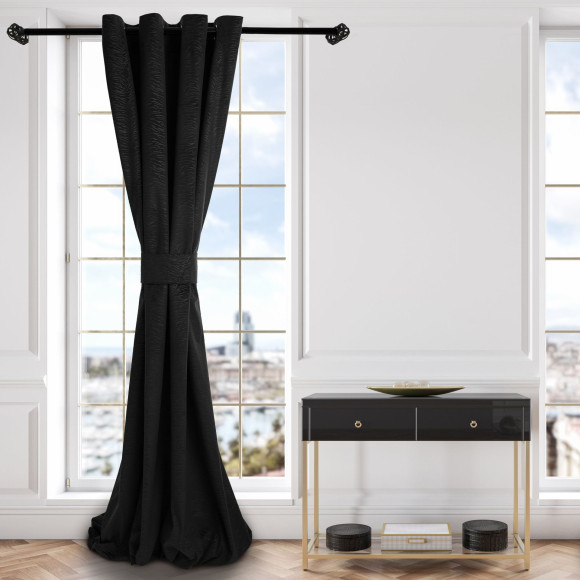 Zasłona z kółkami PERFECT CHIC 140x270 czarny
