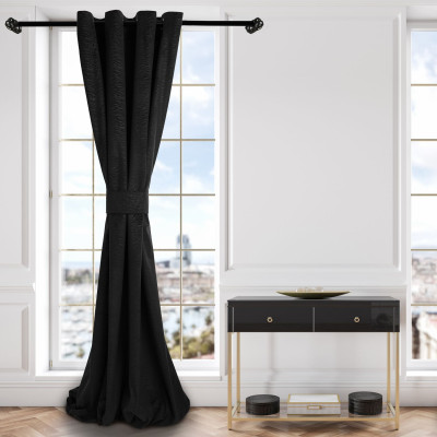 Zasłona z kółkami PERFECT CHIC 140x270 czarny