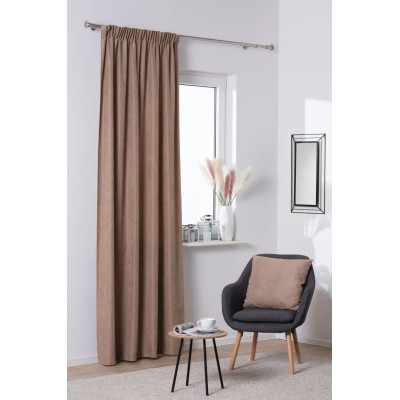 Zasłona z taśmą ZAHRA 140x280 cm taupe