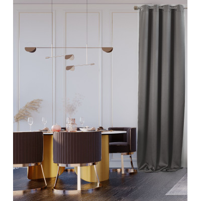 Zasłona z kółkami RADIANT CHIC 140x270 szary