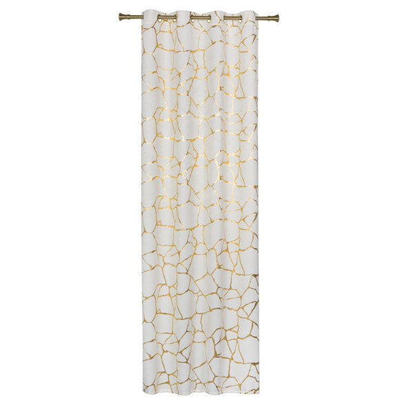 Zasł. z kółkami WUSTE 135x260cm, kolor ecru/złoty