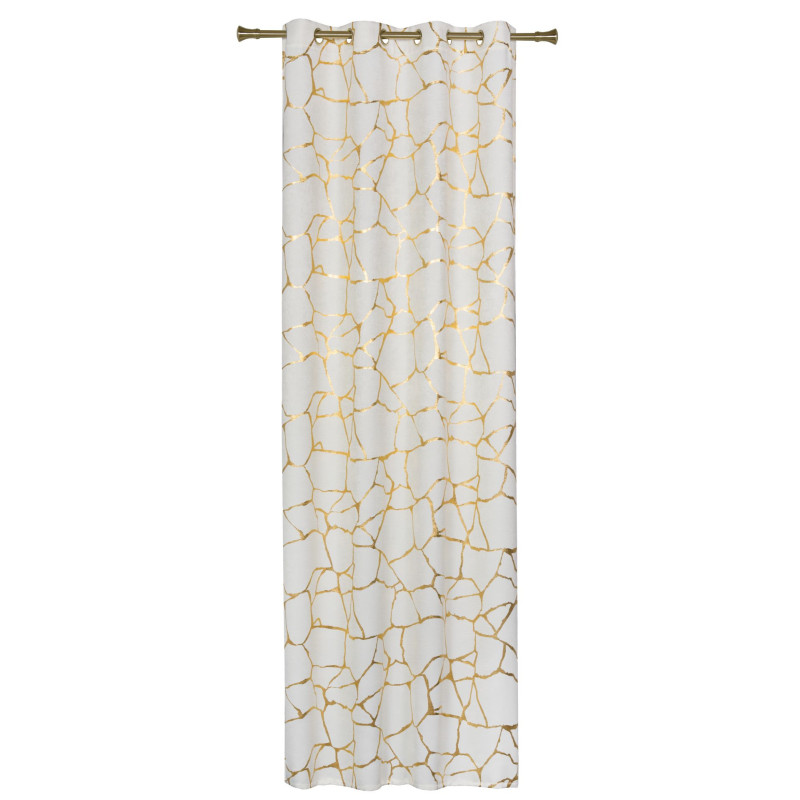 Zasł. z kółkami WUSTE 135x260cm, kolor ecru/złoty