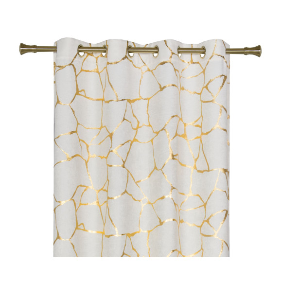 Zasł. z kółkami WUSTE 135x260cm, kolor ecru/złoty