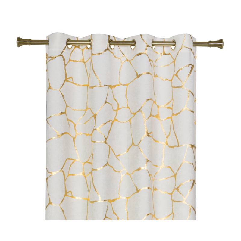 Zasł. z kółkami WUSTE 135x260cm, kolor ecru/złoty