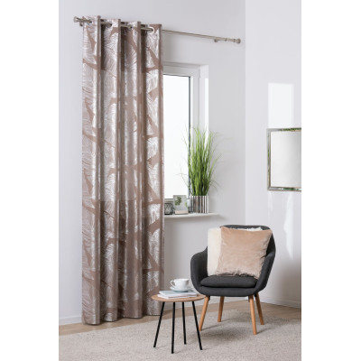 Zasłona z kółkami VANUA 140x260 cm, kolor taupe