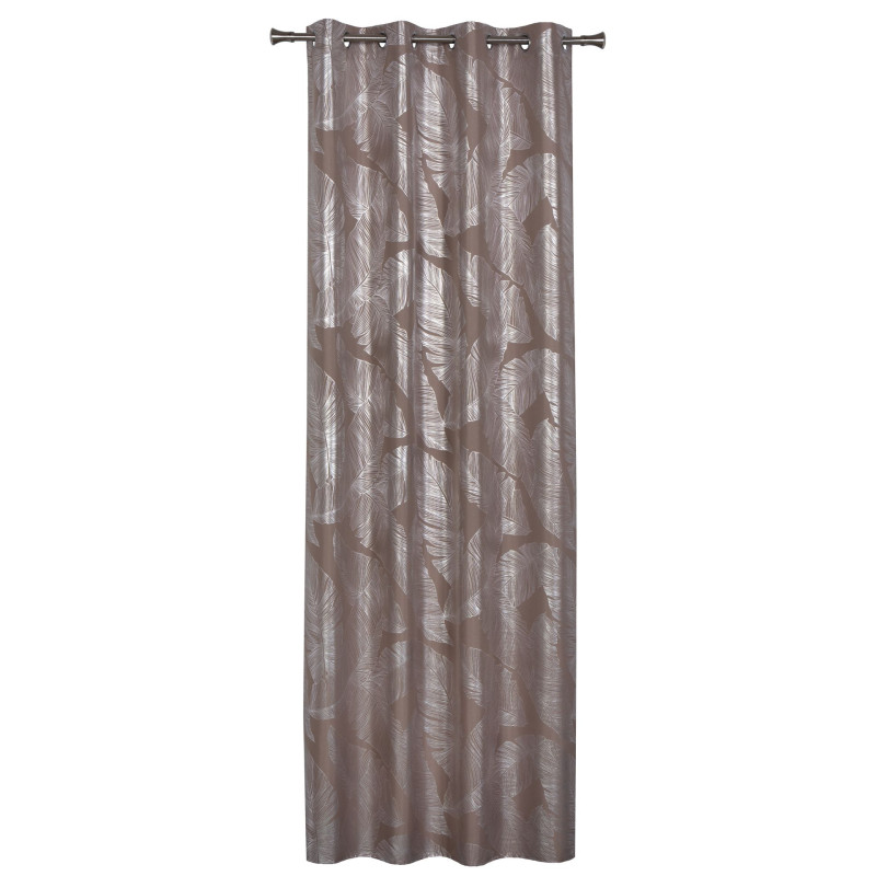 Zasłona z kółkami VANUA 140x260 cm, kolor taupe