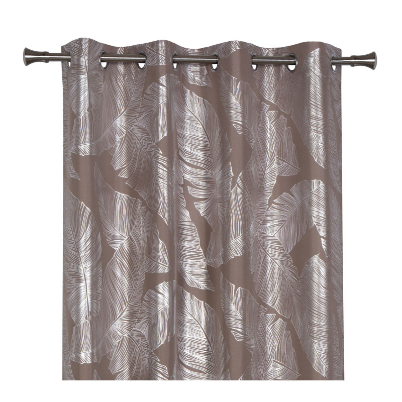 Zasłona z kółkami VANUA 140x260 cm, kolor taupe