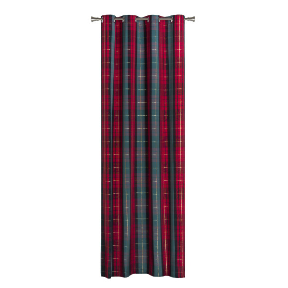Załona TARTAN rozm140x260cm,kolor zielony-czerwony