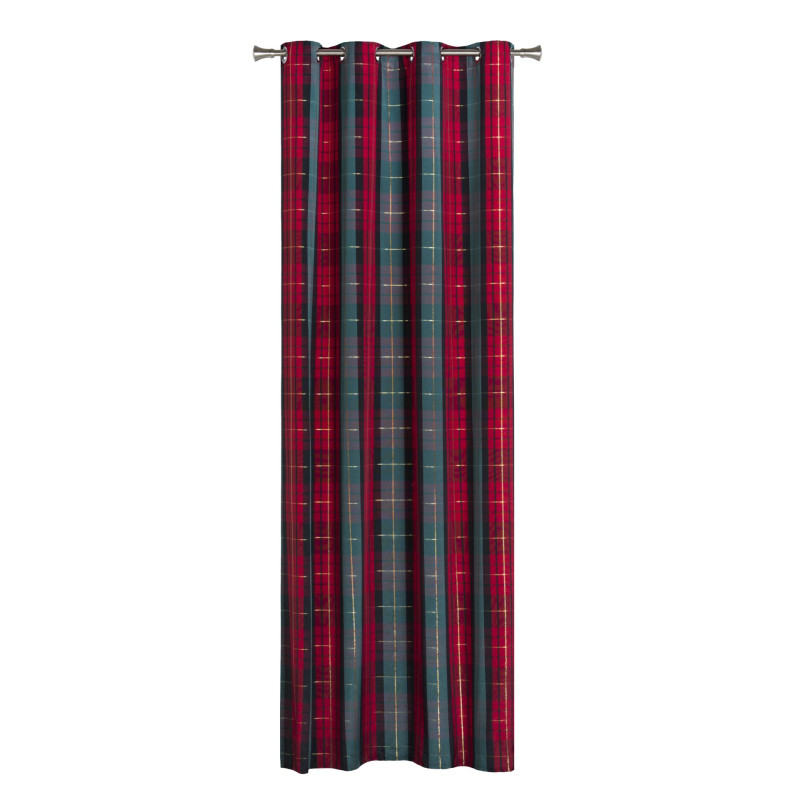 Załona TARTAN rozm140x260cm,kolor zielony-czerwony