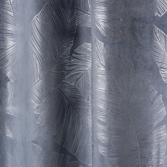 Zasłona z kółkami VANUA WELUR 140x260 cm,szary