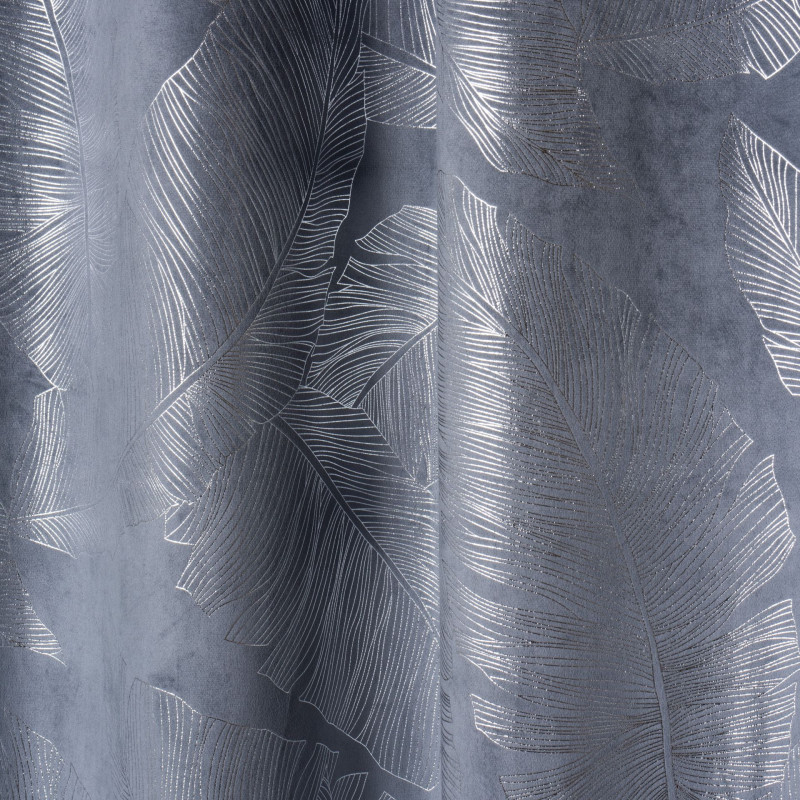 Zasłona z kółkami VANUA WELUR 140x260 cm,szary