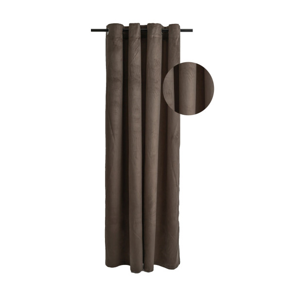 Zasłona z kółkami PIERRE CHIC 140x270 ciemny beż