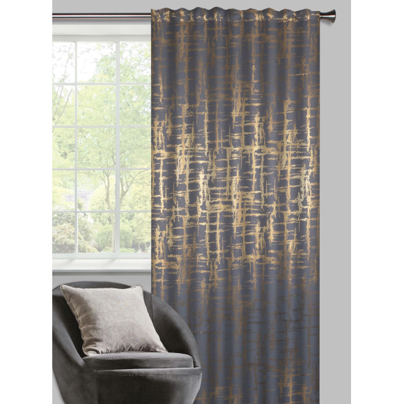 Zasłona z taśmą PIXEL CHIC 135x300 c.sza/zł