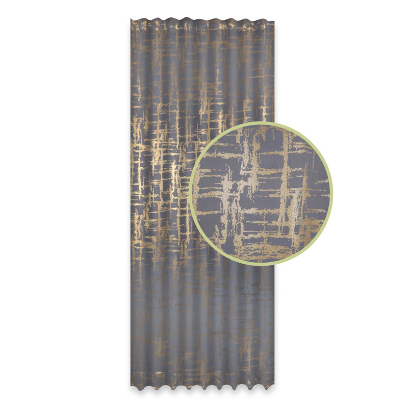 Zasłona z taśmą PIXEL CHIC 135x300 c.sza/zł