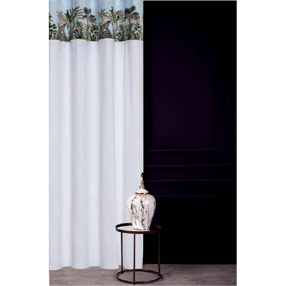Zasłona z kółkami HEAVENLY CHIC 140x270 bia/błęk