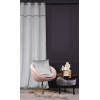 Zasłona z kółkami ekoskóra POSH CHIC 140x270 sreb