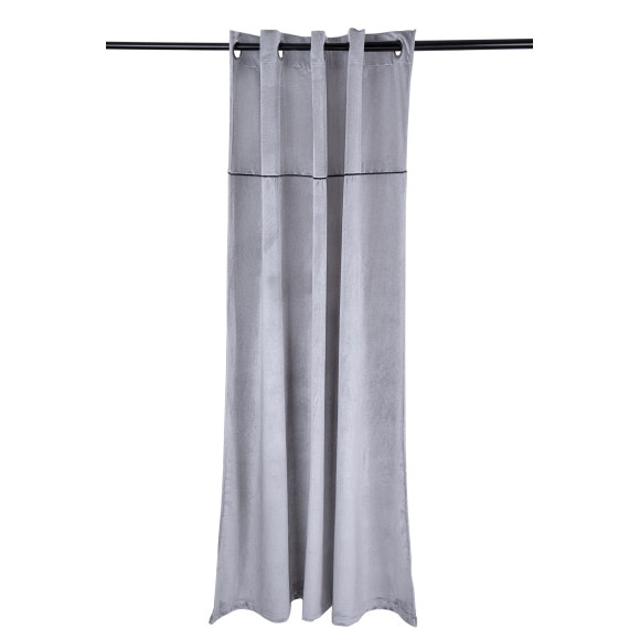 Zasłona z kółkami ekoskóra POSH CHIC 140x270 sreb