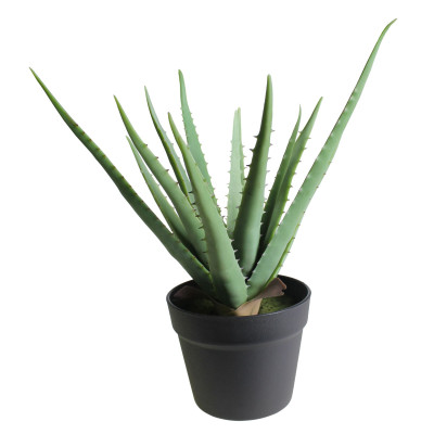 Sztuczna roślina w doniczce ALOES-2- 45 cm-zielony
