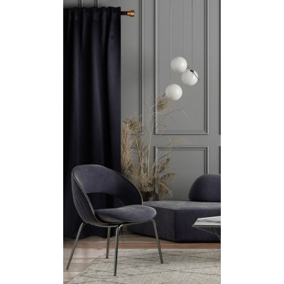 Zasłona z taśmą PURE CHIC 140x270 cza/sre