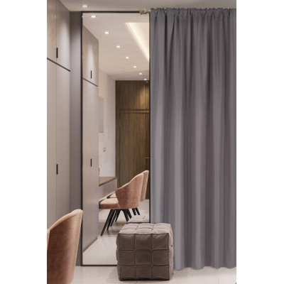 Zasłona z taśmą SOFT CHIC 135x270 szary