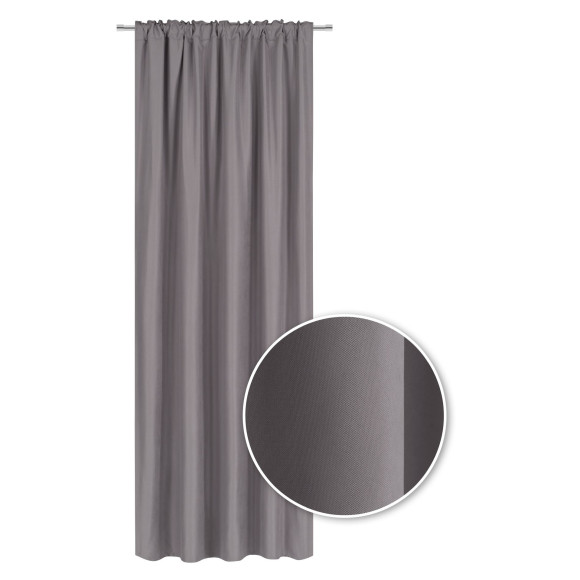 Zasłona z taśmą SOFT CHIC 135x270 szary