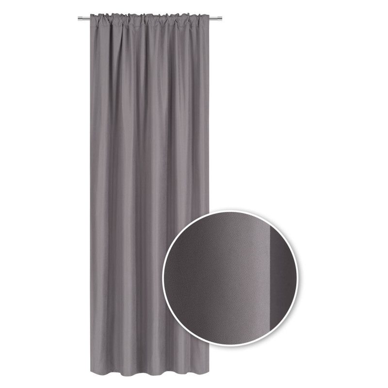 Zasłona z taśmą SOFT CHIC 135x270 szary
