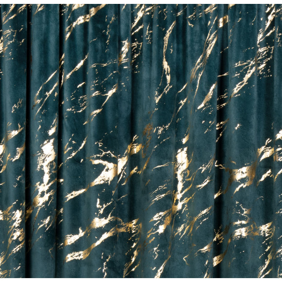 Zasłona z taśmą STORM 140x260 cm zielony/złoty