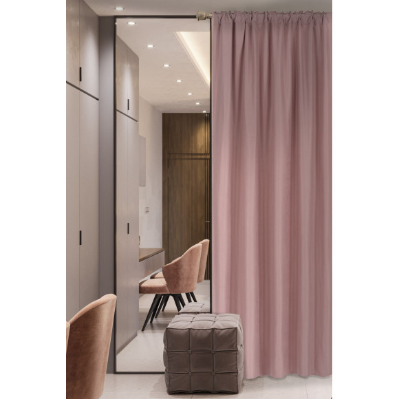 Zasłona z taśmą SOFT CHIC 135x270 różowy