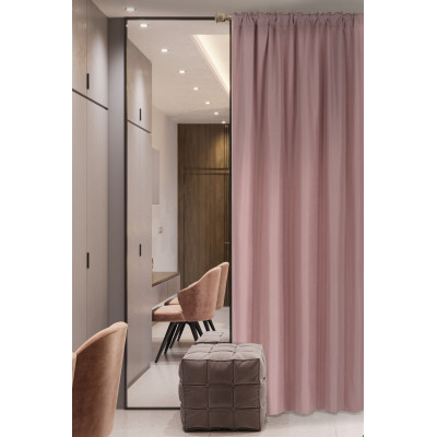 Zasłona z taśmą SOFT CHIC 135x270 różowy