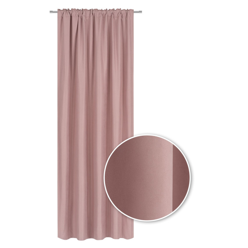 Zasłona z taśmą SOFT CHIC 135x270 różowy