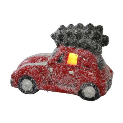 Figurka ceram.AUTKO 15x7,6x10cm LED kolor czer-ziel