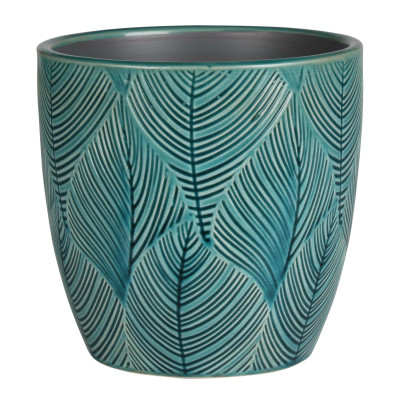 Osłonka LENE ceramiczna 13,5x13,5x13,5cm turkusowa