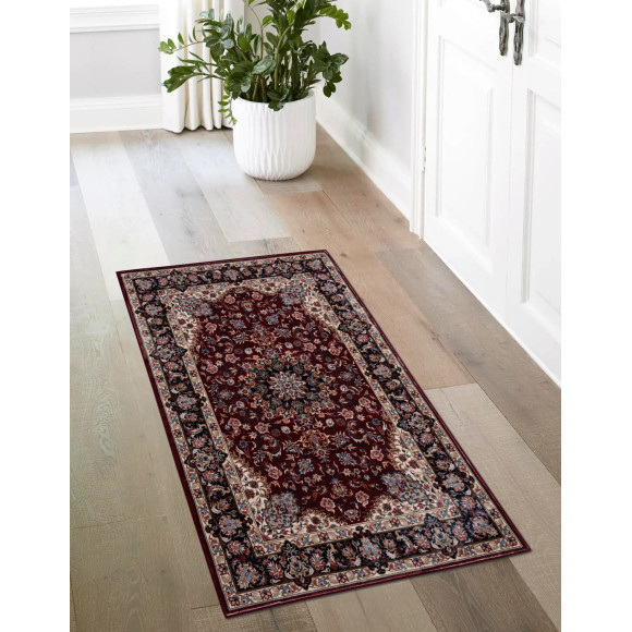 Dywan druk. FUSA,fake mink,120x160cm,kolor bordowy