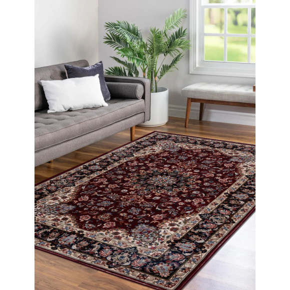 Dywan druk. FUSA,fake mink,160x230cm,kolor bordowy