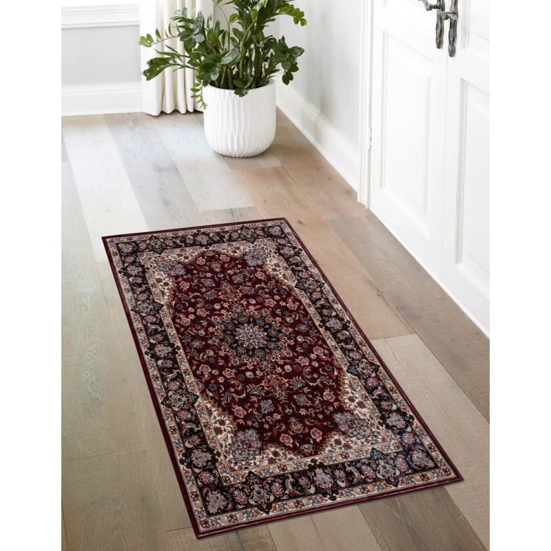 Dywan druk. FUSA, fake mink,80x140cm,kolor bordowy