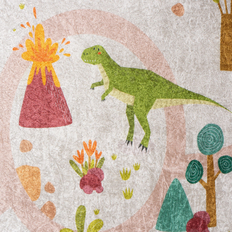Dywan druk. kids DINO,petra 80x140cm,kolor beżowy