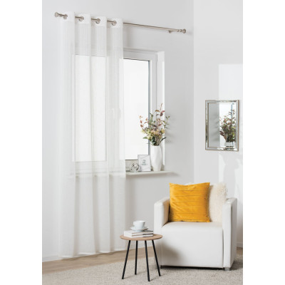 Firana z kółkami SEQUIN 140/260 cm kol biały