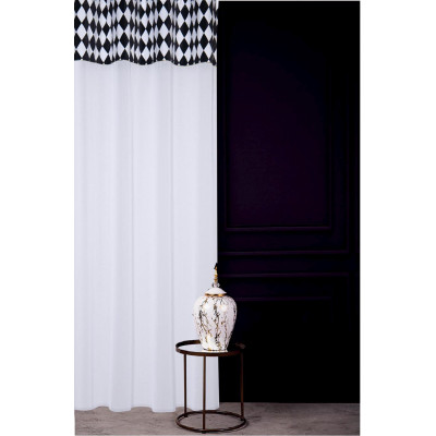 Firana z kółkami IDEAL CHIC 140x270 bia/cza/zł