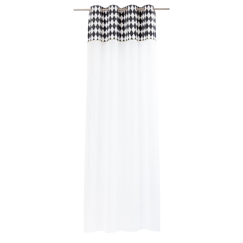 Firana z kółkami IDEAL CHIC 140x270 bia/cza/zł