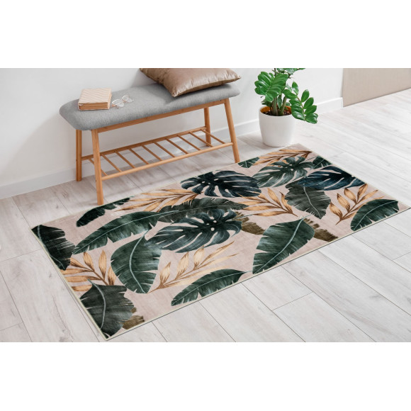 Dywan druk. MITA, fake mink,80x140cm,kolor zielony