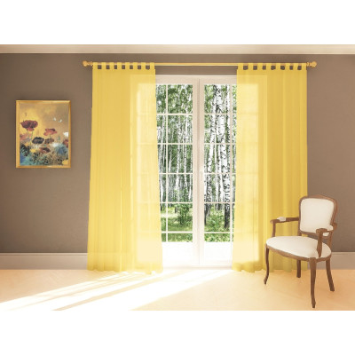Firana z patkami DIANA rozm 140x245 cm kolor yellow