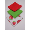 ściereczka TRUSKAWKI2, 3 szt,30X30cm, trus,poz,gro