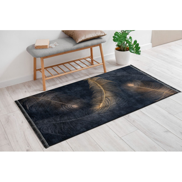 Dywan drukowany JUKO, petra 80x140cm, kolor czarny