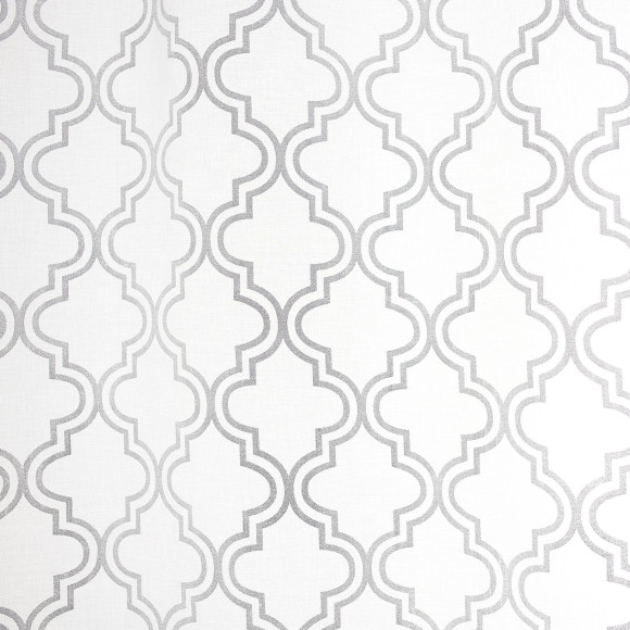 Firana z kółkami FORTUNE CHIC 140x270 biały+srebrn