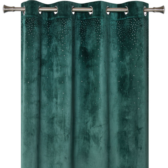 Zasłona z kółkami CRISTAL 135x260cm, kolor zielony