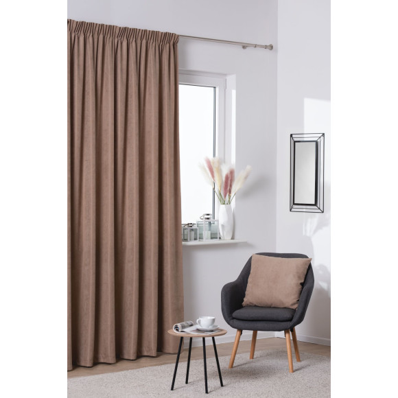 Zasłona z taśmą ZAHRA 200x260cm taupe