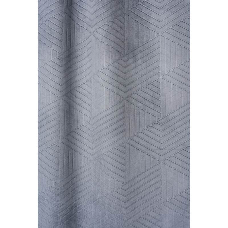 Zasłona kółka BLOCKS 200x245 cm, kolor szary