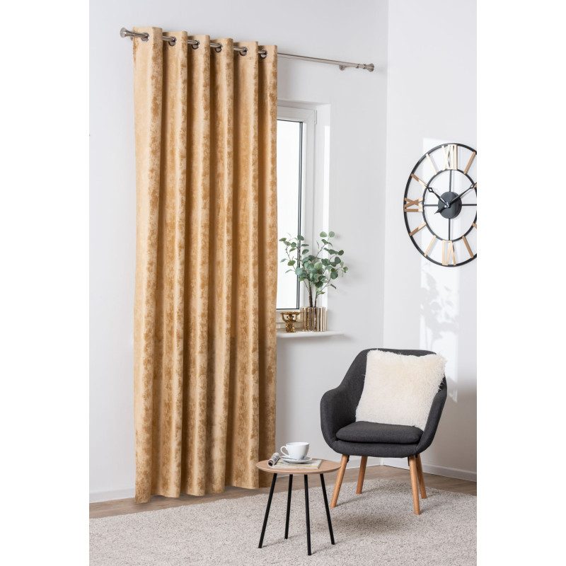Zasłona z kółkami FES 200x245cm, kolor złoty
