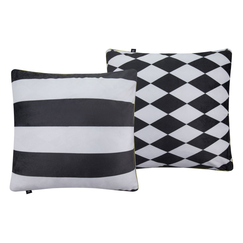 Poszewka CHIC OBSESSION NO.1 45x45 biało-czarna